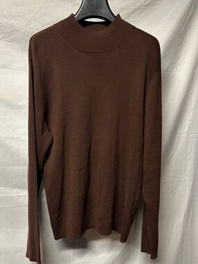 Coldwater Creek Brown Ribbed Crewneck Sweater